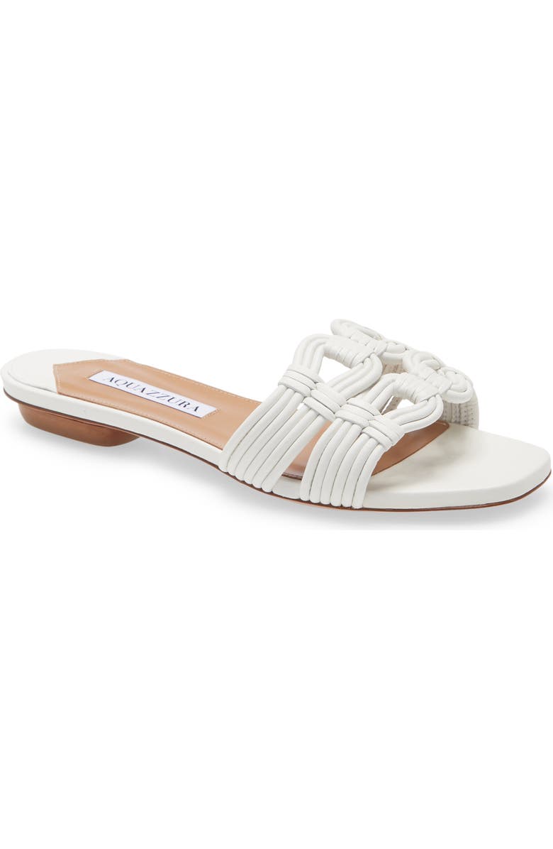 Aquazzura Noah Woven Slide Sandal, Main, color,