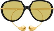 Bottega Veneta 60mm Round Sunglasses