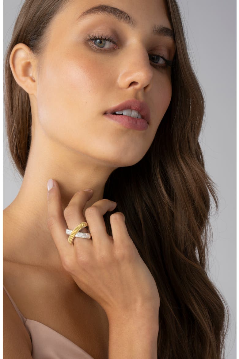 Caviar Lux Diamond Ring, Alternate, color, SILVER