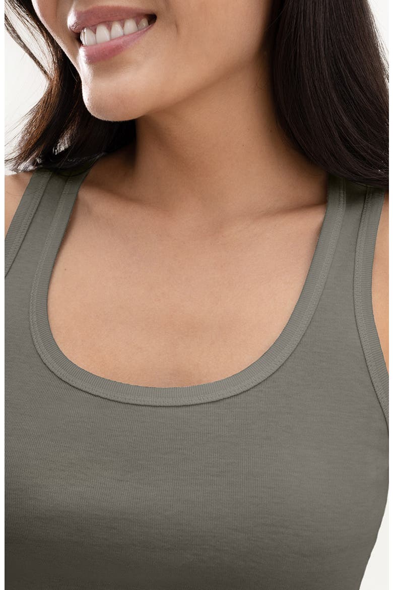1 x 1 Cotton & Modal Tank Top, Alternate, color, OLIVE BROWN