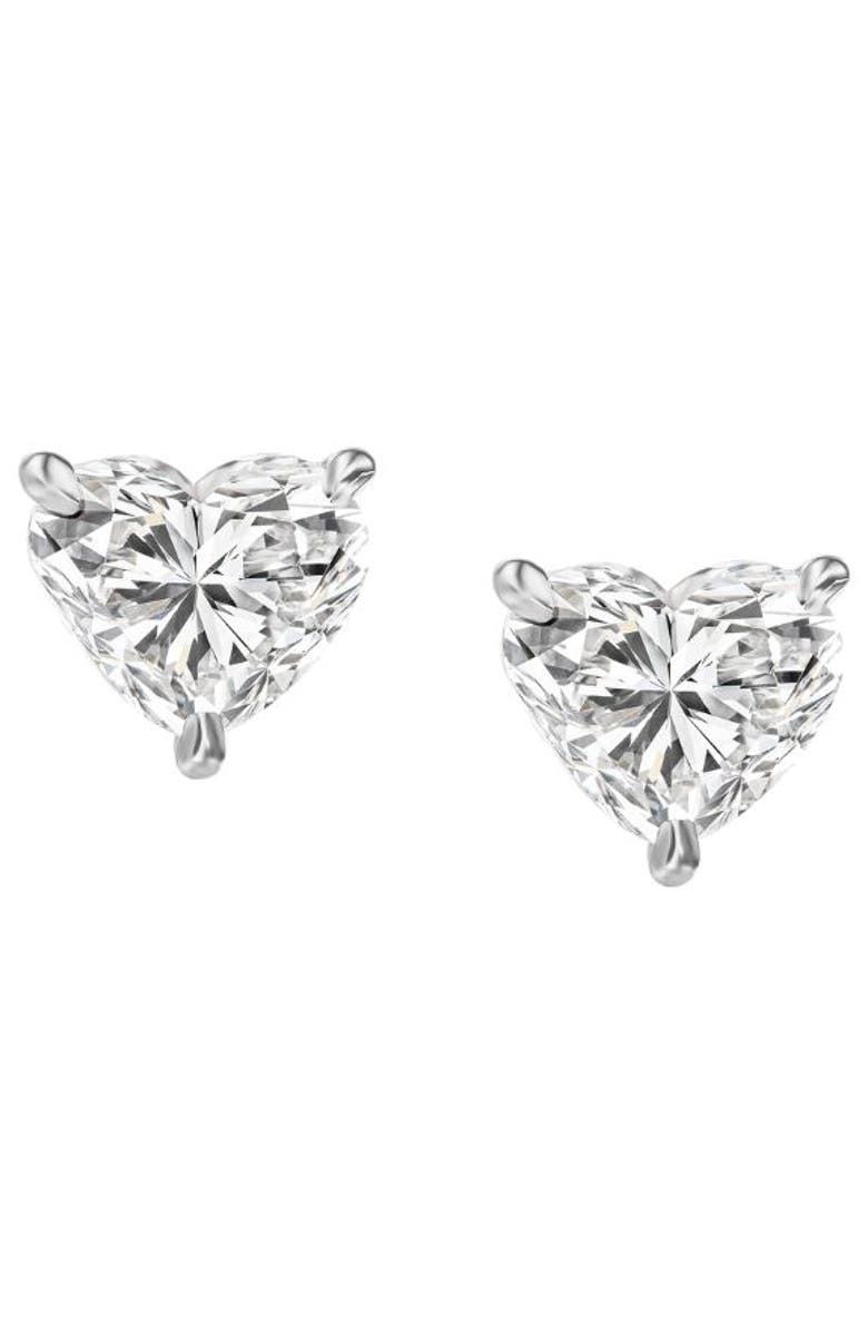 Bliss Diamond 1Ct Heart Shape Diamond Studs Lab Grown 14k Gold, Main, color, 14K White Gold