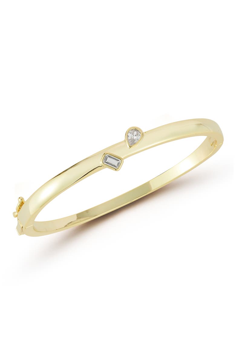 Cubic Zirconia Bangle, Main, color, GOLD