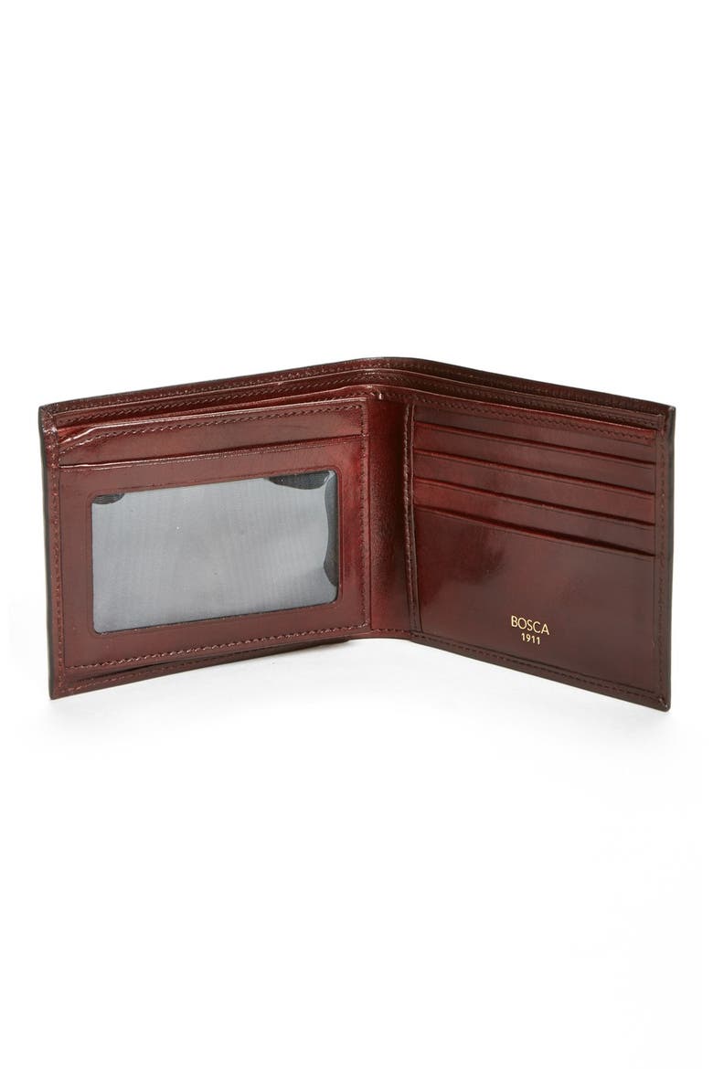 ID Flap Leather Wallet, Alternate, color, DARK BROWN