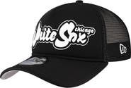 New Era Men's New Era Black Chicago White Sox Retro Bold A-Frame Trucker 9FORTY Adjustable Hat