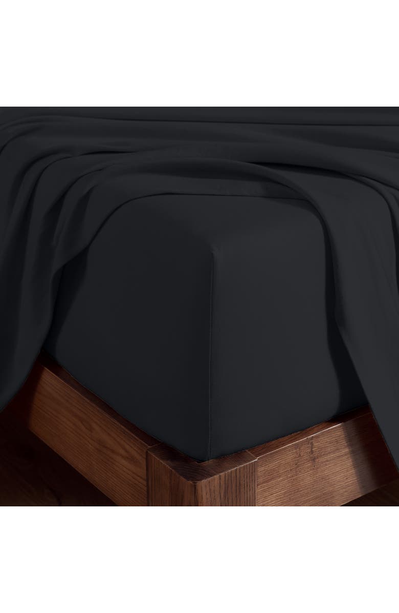 Bare Home Organic Cotton Jersey Fitted Sheet, Alternate, color, Black