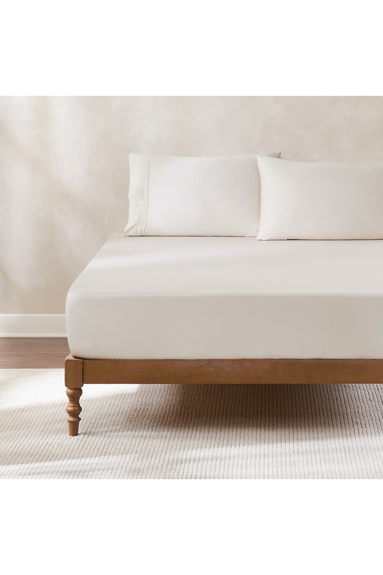 Pleat Cotton Sheet Set, Alternate, color, French Oak
