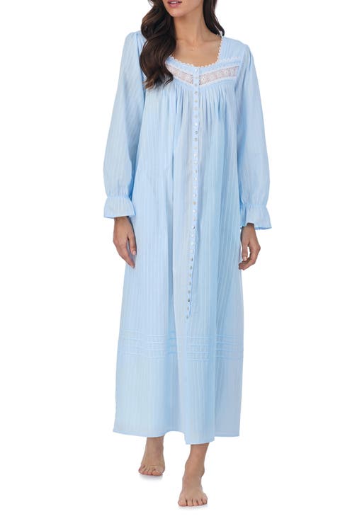 Long Sleeve Cotton Dobby Nightgown