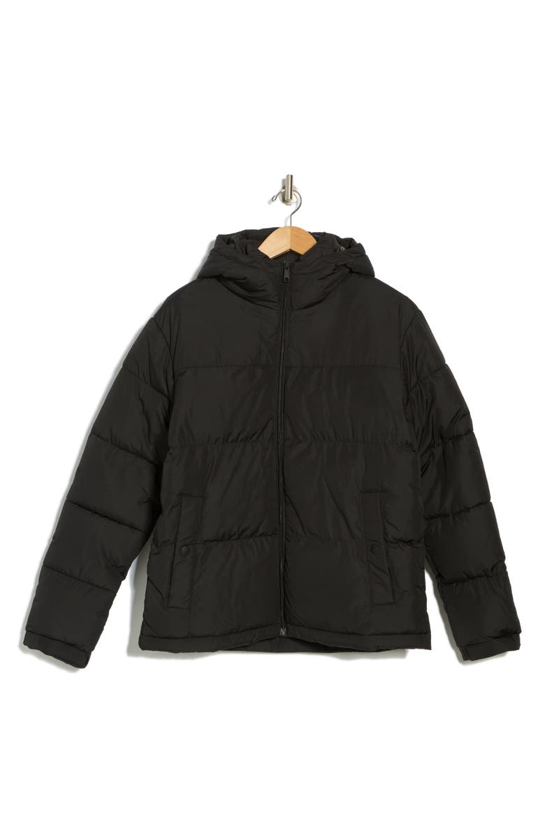 HAWKE & CO Hooded Quilted Jacket, Alternate, color, Black