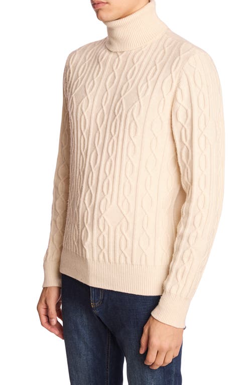 Paisley & Gray Cable Stitch Turtleneck Sweater In Neutral