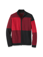 Paul Fredrick Cotton Full Zip Mock Neck Sweater