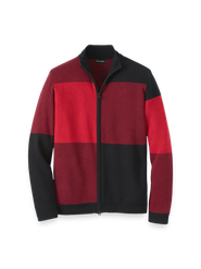 Paul Fredrick Cotton Full Zip Mock Neck Sweater