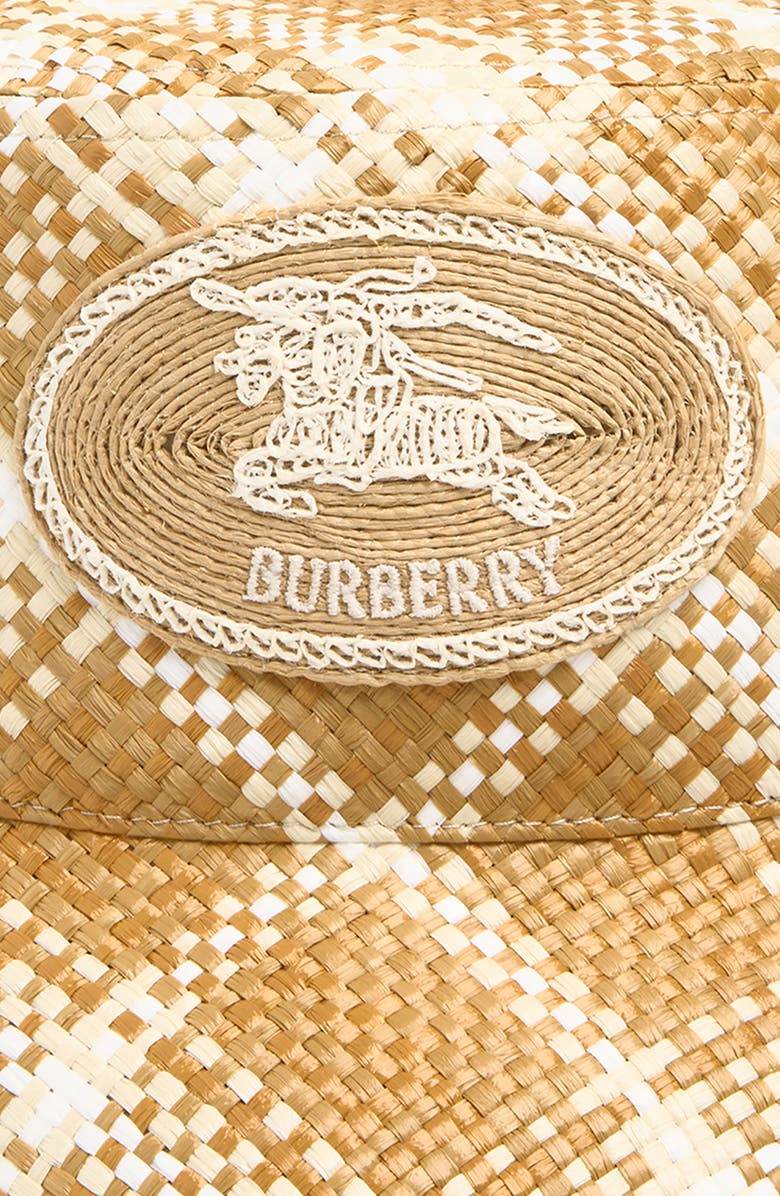 Burberry EKD Stamp Woven Bucket Hat, Alternate, color, Mallow Pink Check
