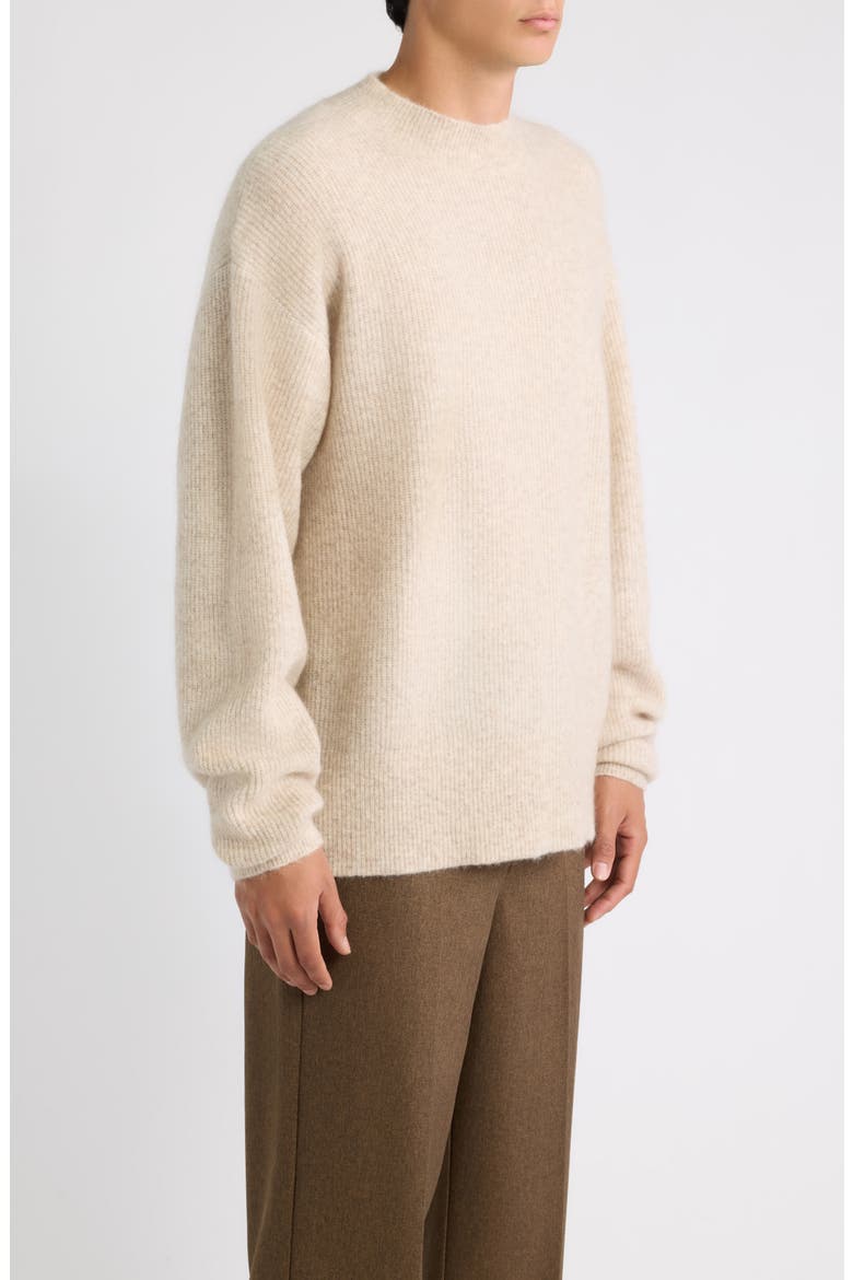 Crewneck Shaker Sweater, Alternate, color, BIRCH