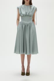 Amsale Hammered Satin Corset Dress