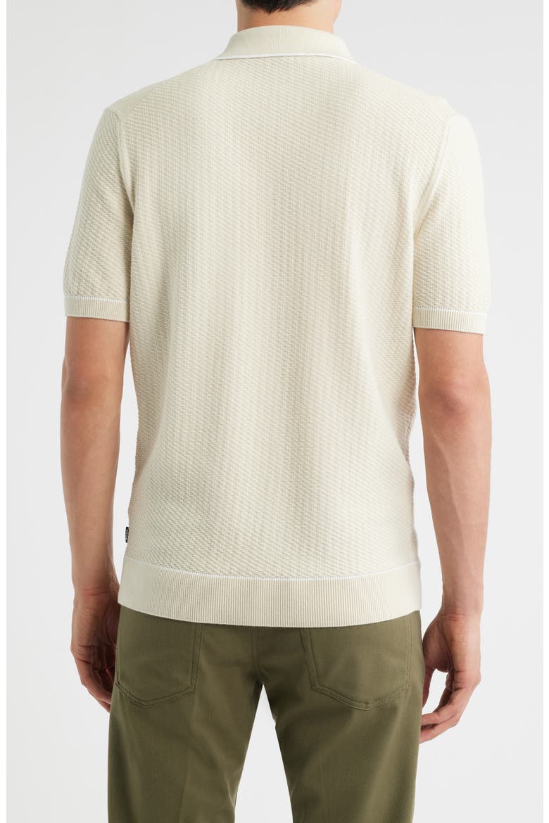 Isello Tipped Polo Sweater, Alternate, color, OPEN WHITE