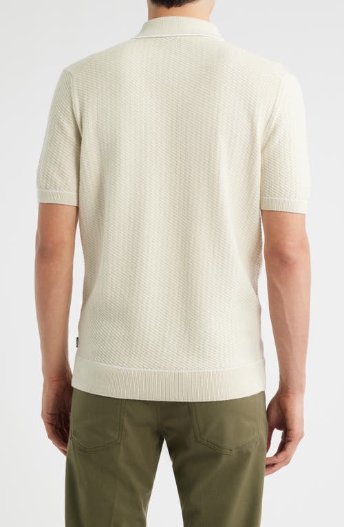 Hugo Boss Boss Isello Tipped Polo Sweater In White