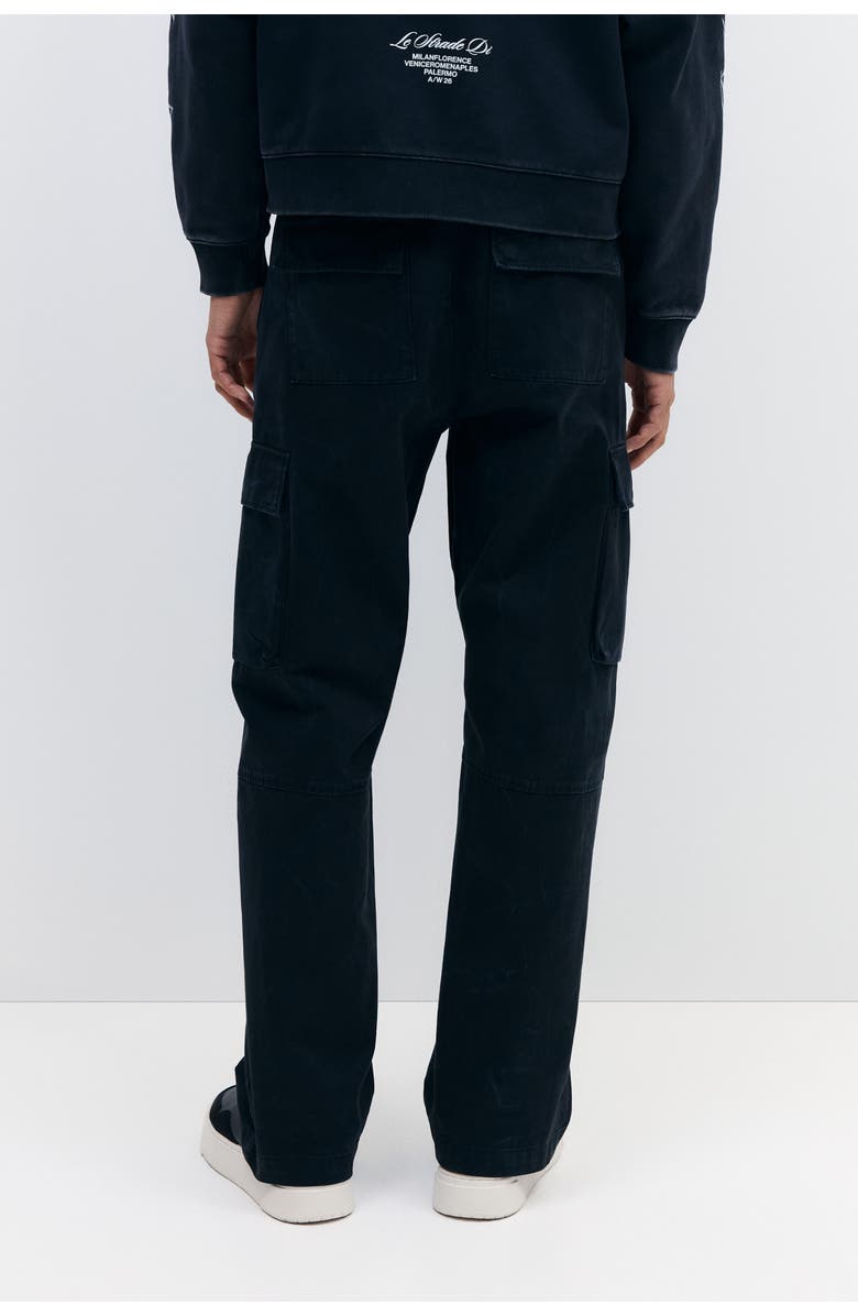 H&M Relaxed Fit Cargo Trousers, Alternate, color, Washed Black