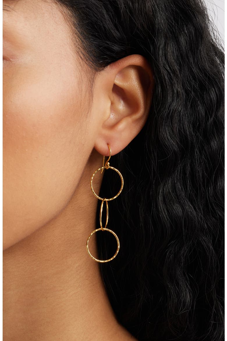 Trinity Trio Linear Drop Earrings, Alternate, color, GOLD