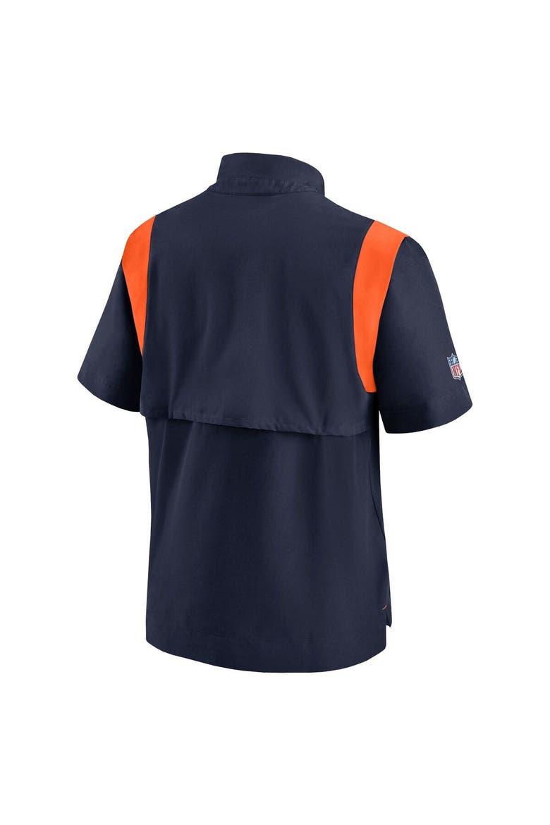 Men's Nike Navy Denver Broncos Sideline Coaches Chevron Lockup Pullover Top, Alternate, color, Navy
