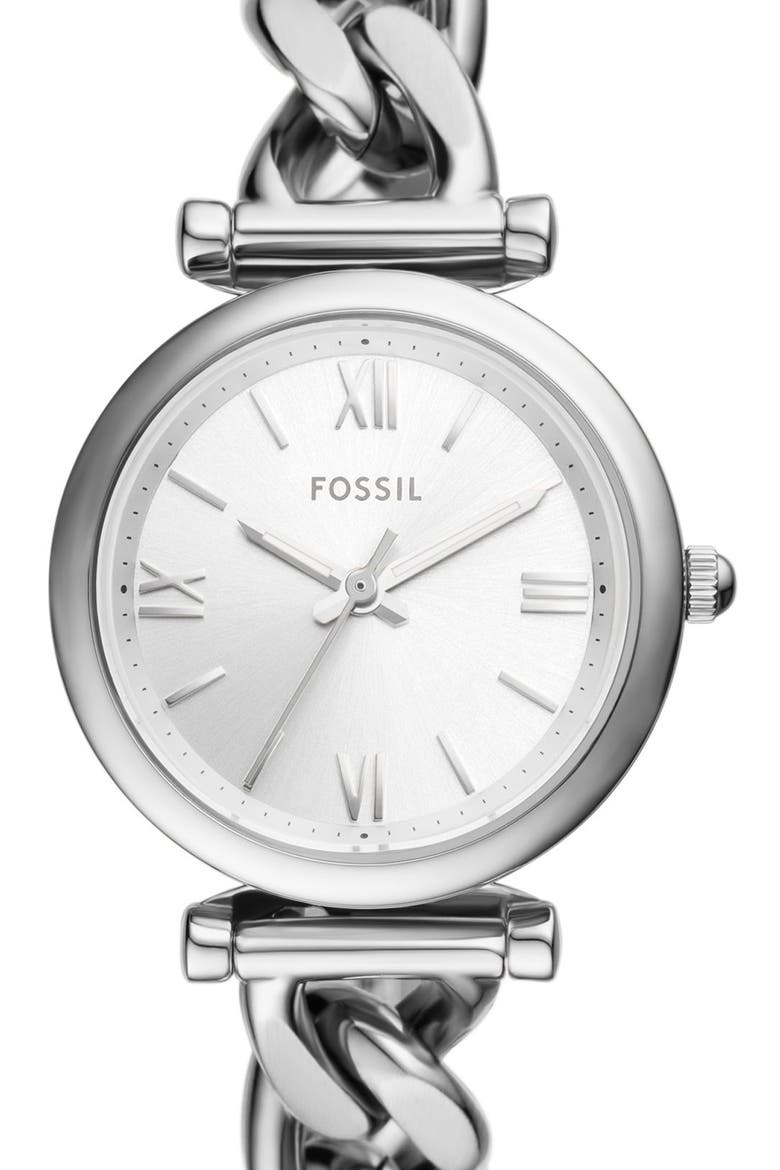 Carlie Mini Bracelet Watch, 28mm, Alternate, color, SILVER
