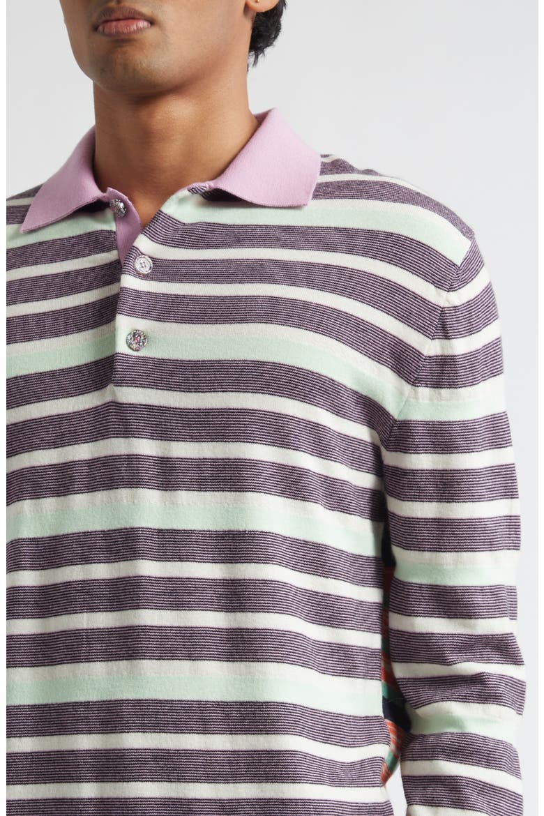 Carl Stripe One of a Kind Polo, Alternate, color, WHITE MULTI