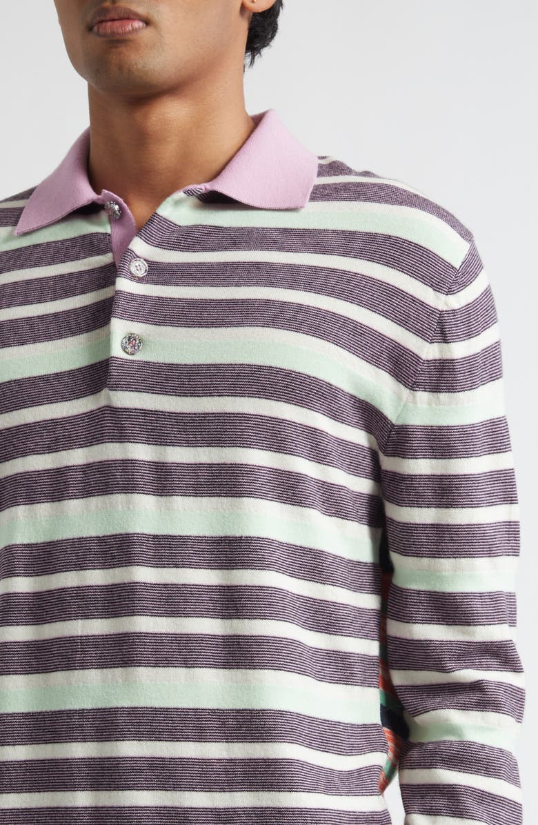 Waste Yarn Project Carl Stripe One of a Kind Polo, Alternate, color, White Multi