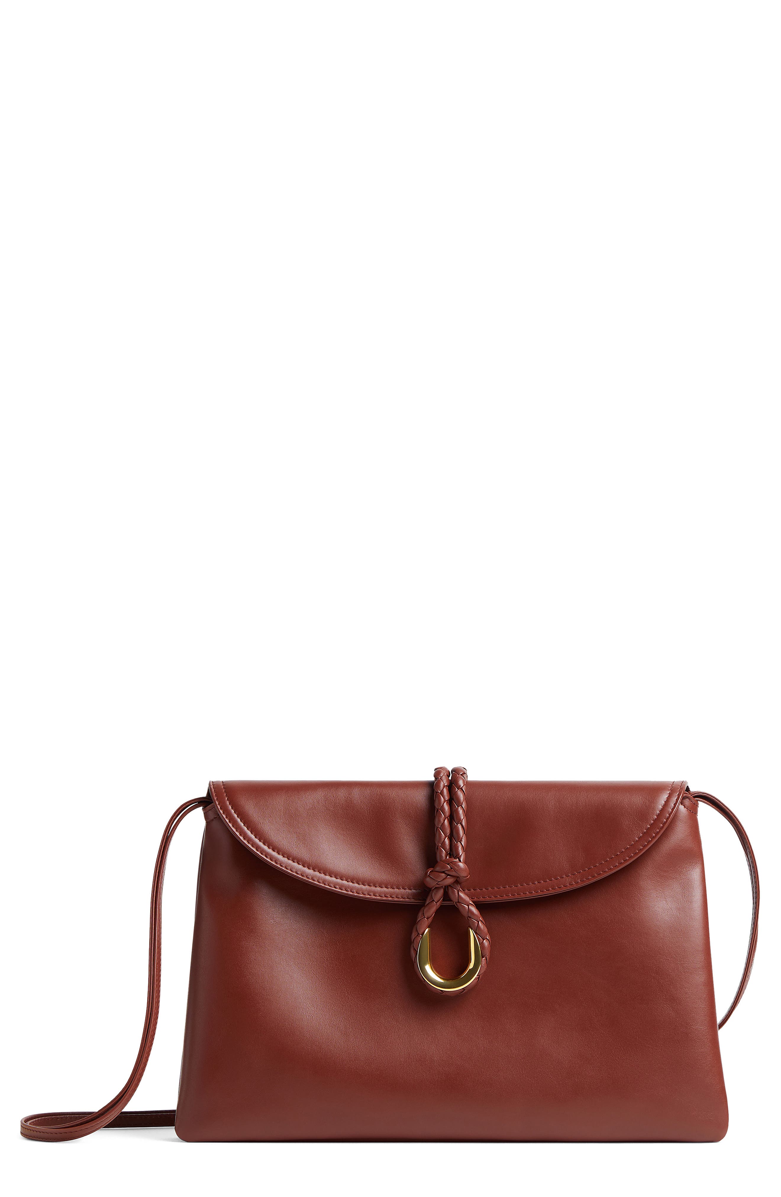 Bottega Veneta Medium Liberta Leather Shoulder Bag, Main, color, 2506 Sapele-Muse Brass