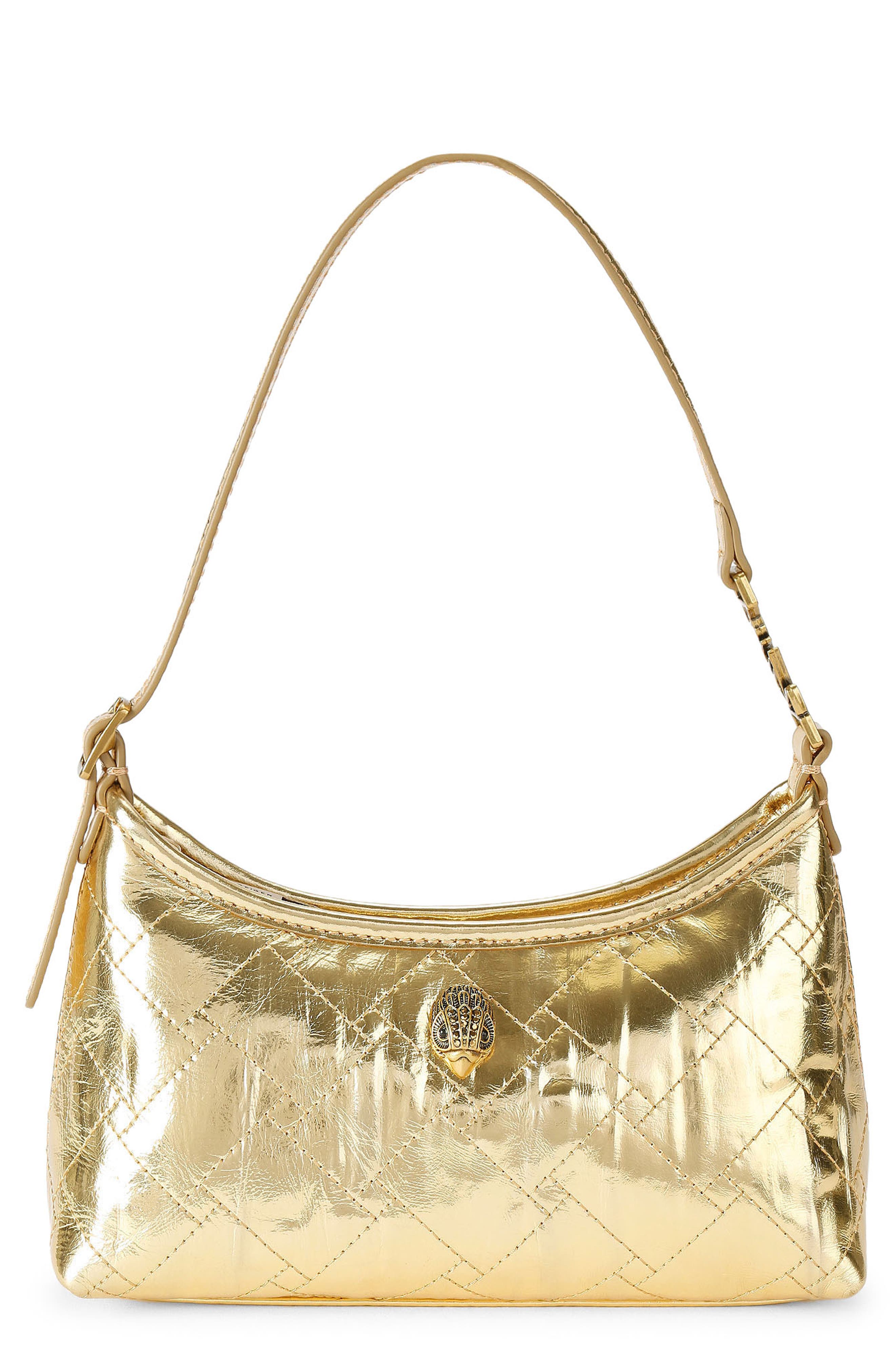 Kurt Metallic Leather Sling Bag, Main, color, GOLD