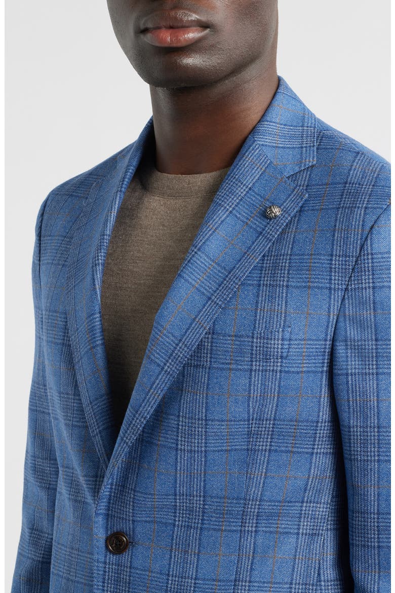 Midland Contemporary Fit Blue Plaid Wool Sport Coar, Alternate, color, BLUE