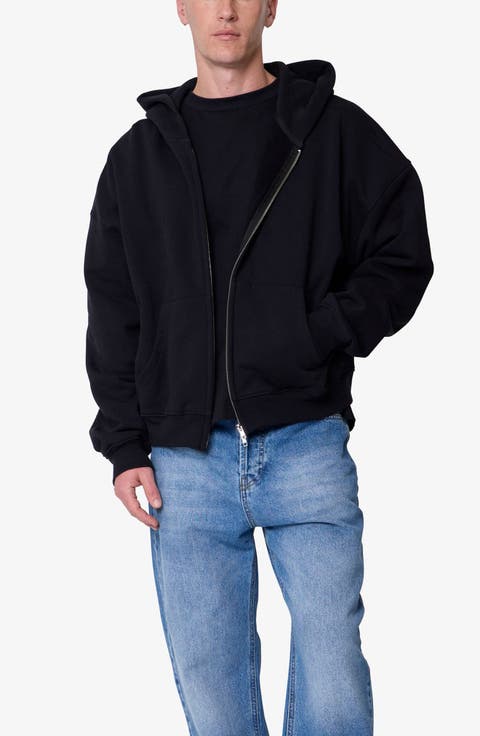 Heavy Basic Cotton Zip Front Hoodie
