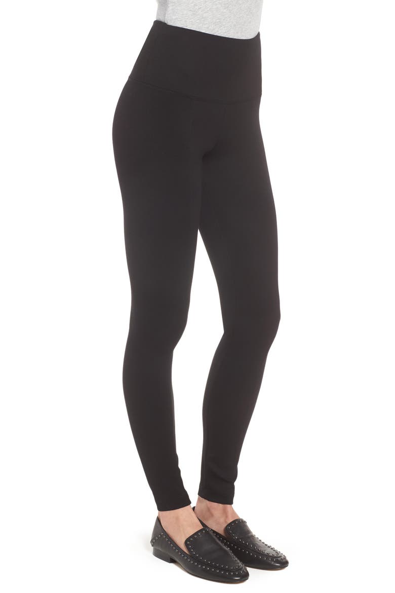 'Lyssentials Center Seam Ponte Leggings, Alternate, color, BLACK