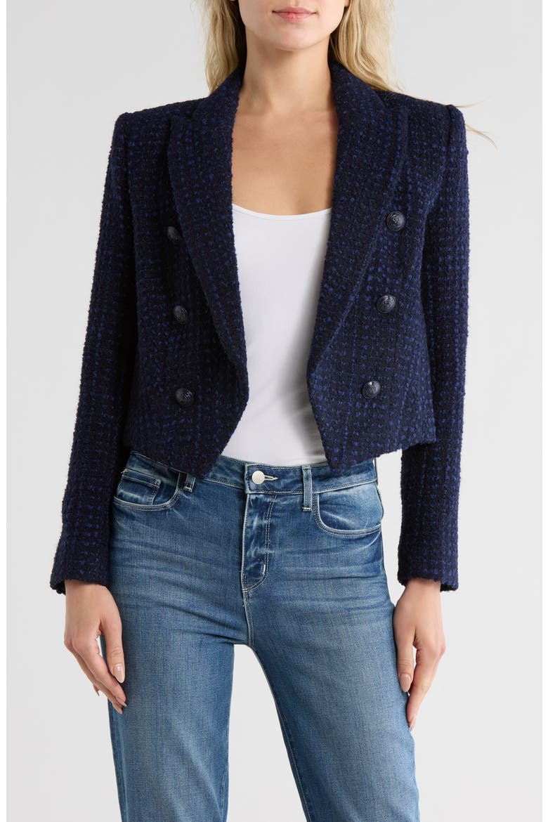 Lila Boxy Blazer, Main, color, MIDNIGHT/ BLUE