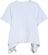 Sacai Mixed Media Cotton Jersey & Satin Pocket T-Shirt