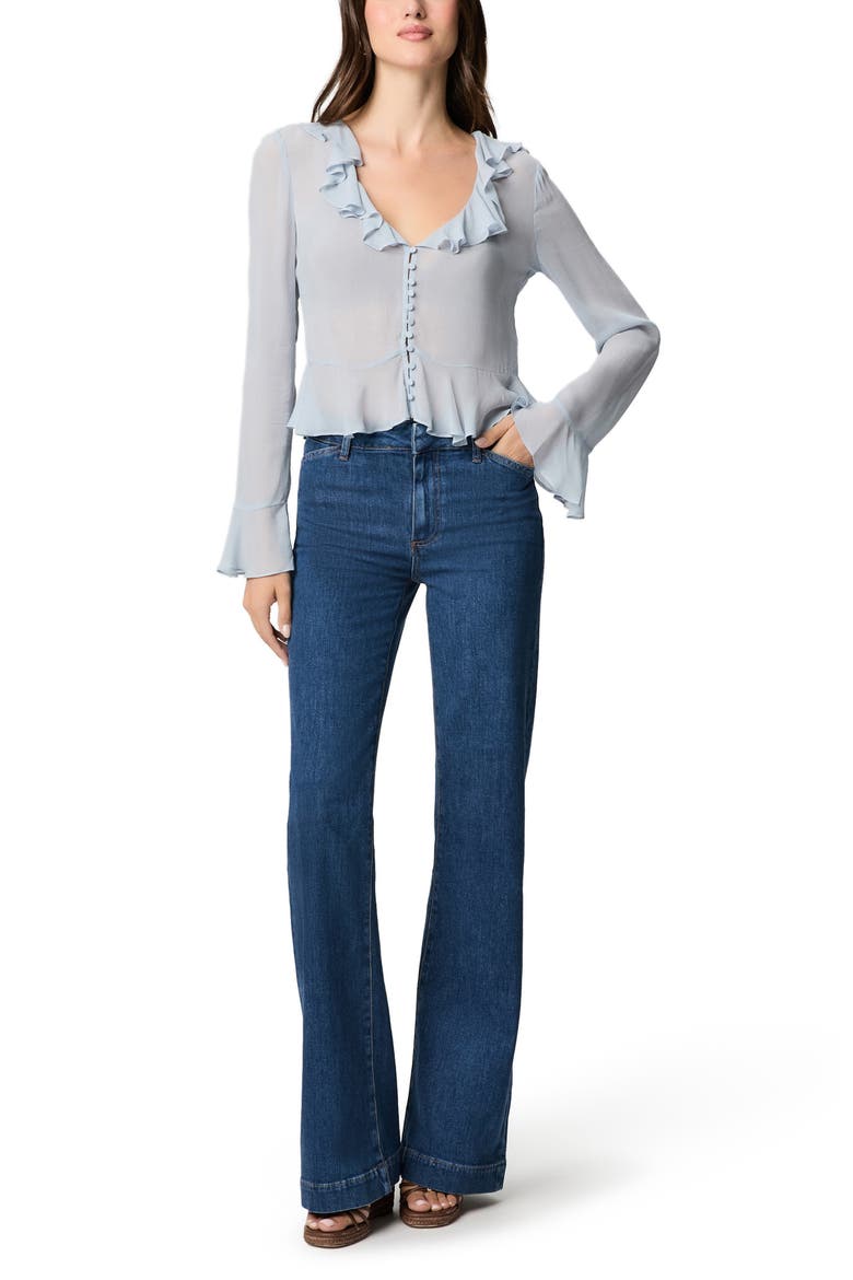 Getty Long Sleeve Chiffon Ruffle Top, Alternate, color, STARDUST BLUE