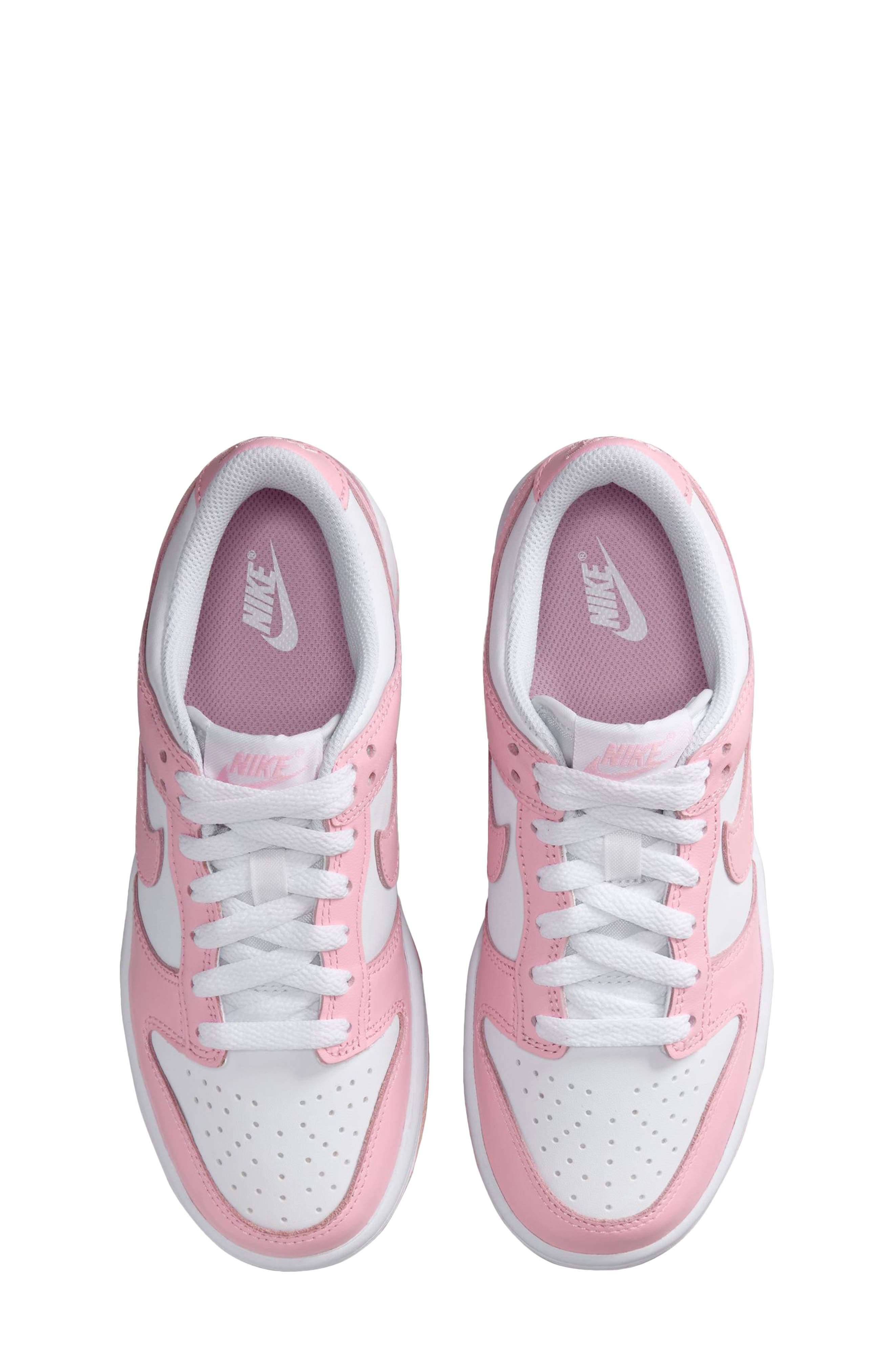 Kids' Dunk Low Basketball Sneaker, Alternate, color, 125 WHITE/MDSFPK