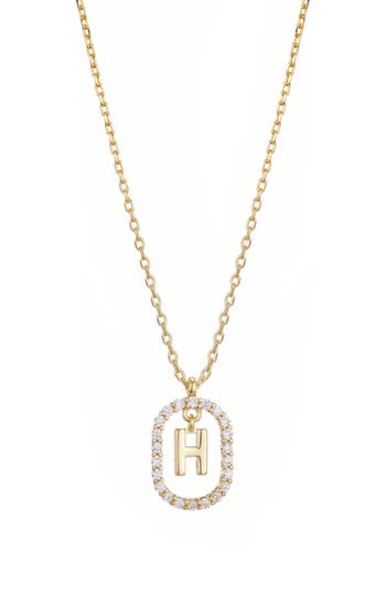 Adornia Floating Letter Initial Cubic Zirconia Pendant Necklace