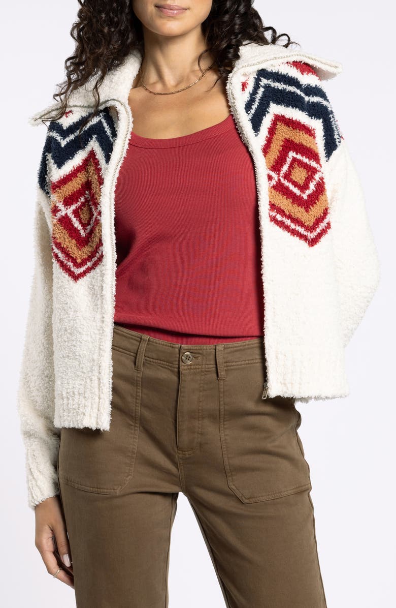 Thread & Supply Talulla Sweater Jacket, Main, color, Burgundy Cream