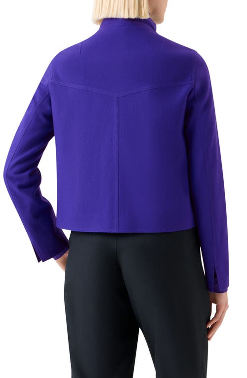 Akris Punto Wool Blend Felt Jacket In Blue