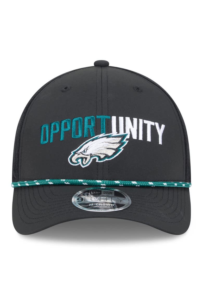 Men's New Era Black Philadelphia Eagles 2025 Inspire Change 9FORTY M-Crown Adjustable Hat, Alternate, color, Black