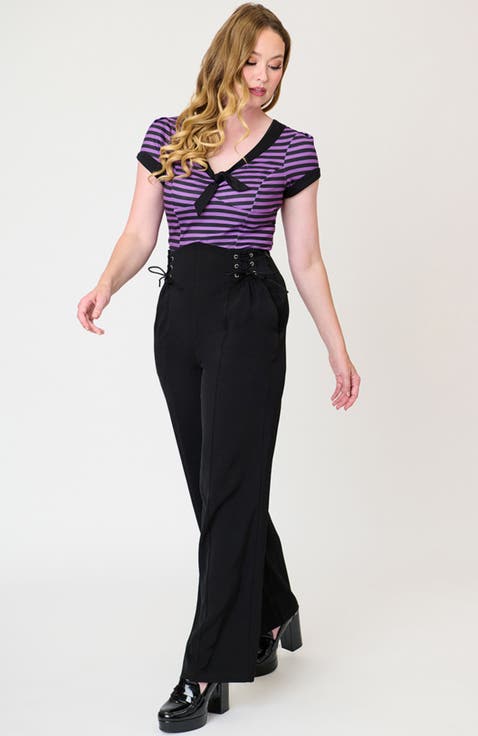 Lace Up High Waist Trousers