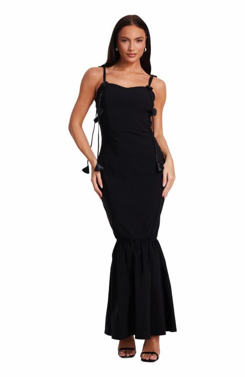 Bengaline Maxi Dress With Trailing Floral Detail