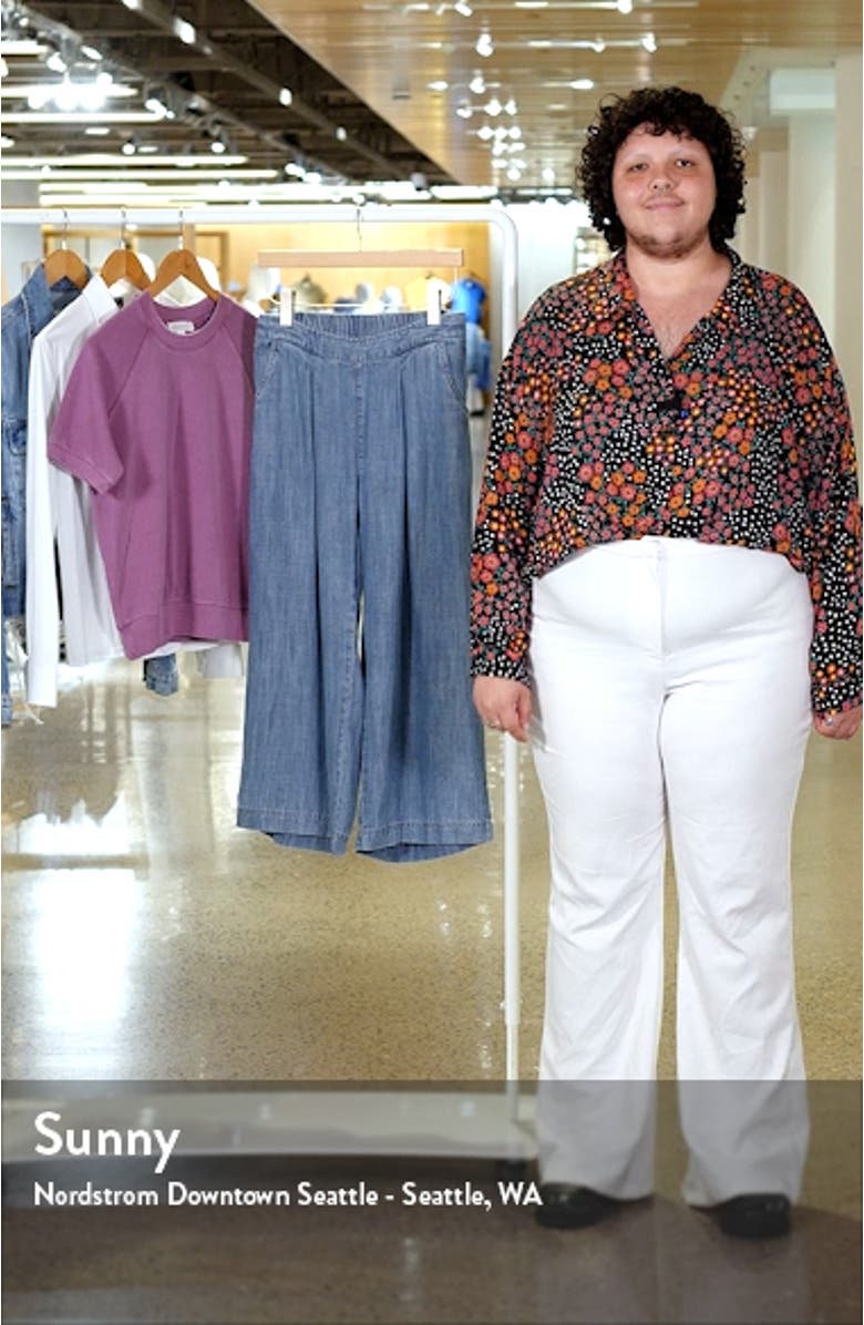 Crop Wide Leg Chambray Pants, sales video thumbnail