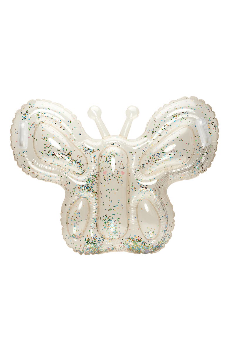 Sunnylife Glitter Butterfly Pool Float, Main, color, Pink