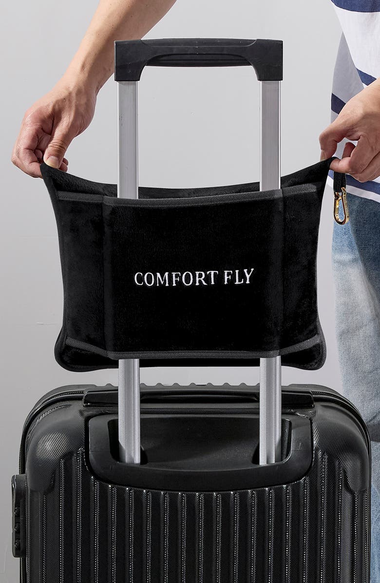 Luxury Home Comfort Fly 2-in-1 Travel Blanket & Pillow, Alternate, color, Black