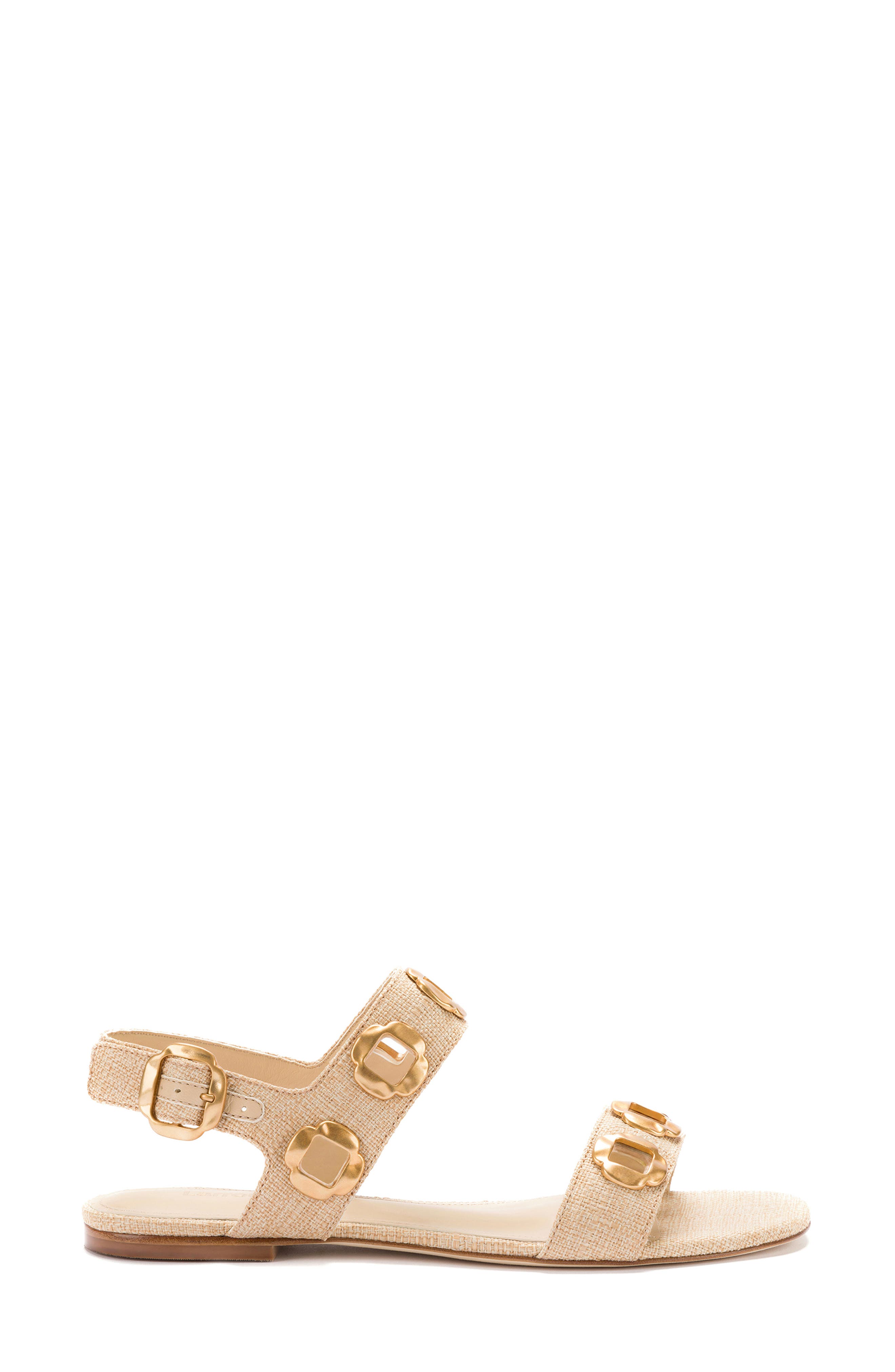 Milan Flat Sandal, Alternate, color, BEIGE