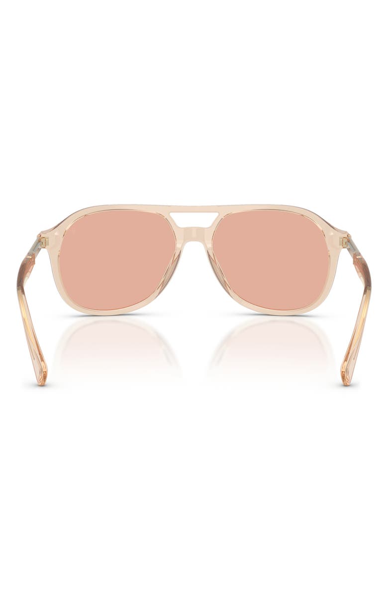 Brunello Cucinelli 56mm Pilot Sunglasses, Alternate, color, Peach