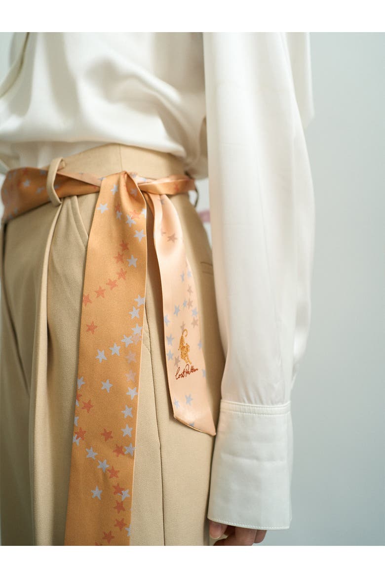 "Neon Tiger" Silk Skinny Scarf, Alternate, color, Champagne