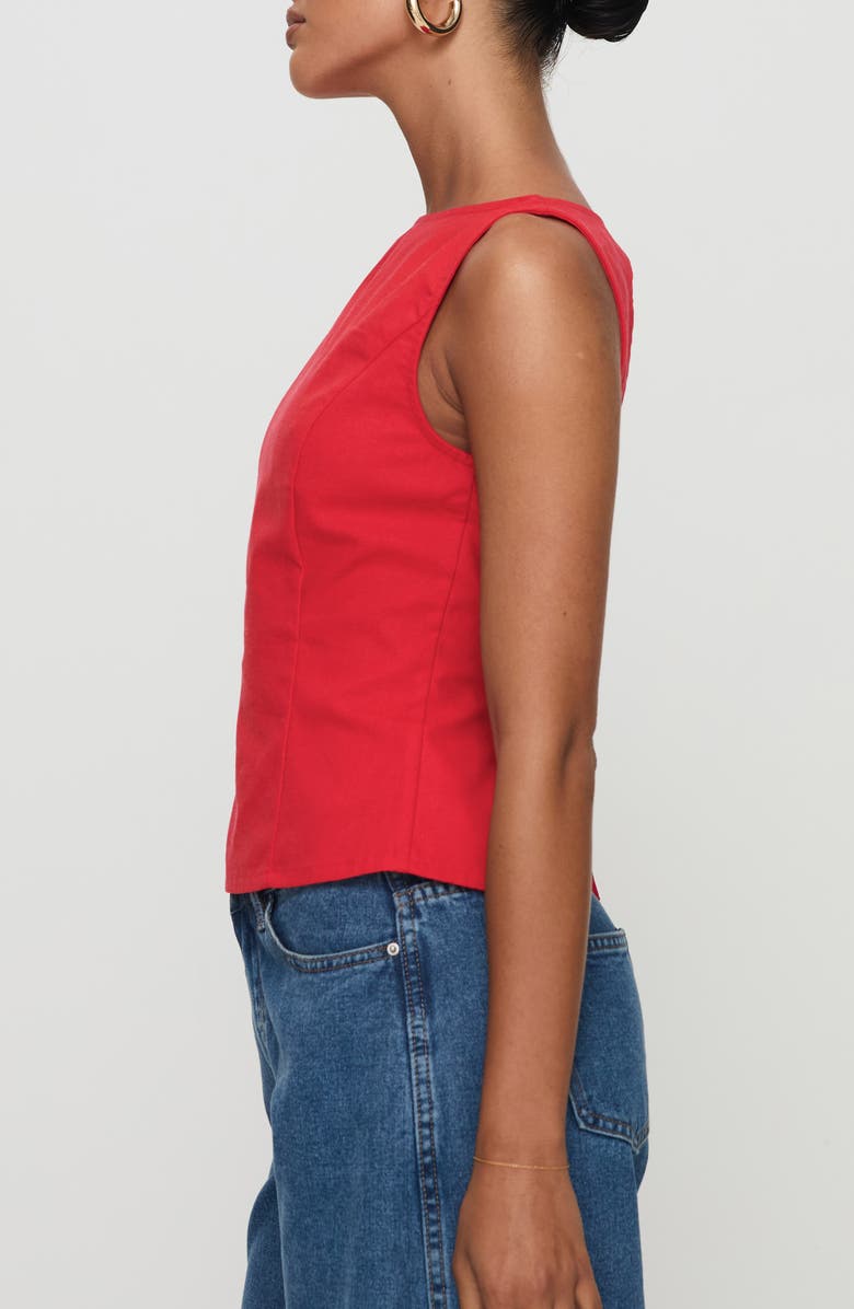 Princess Polly Lilitina Open Back Cotton & Linen Tank, Alternate, color, Red