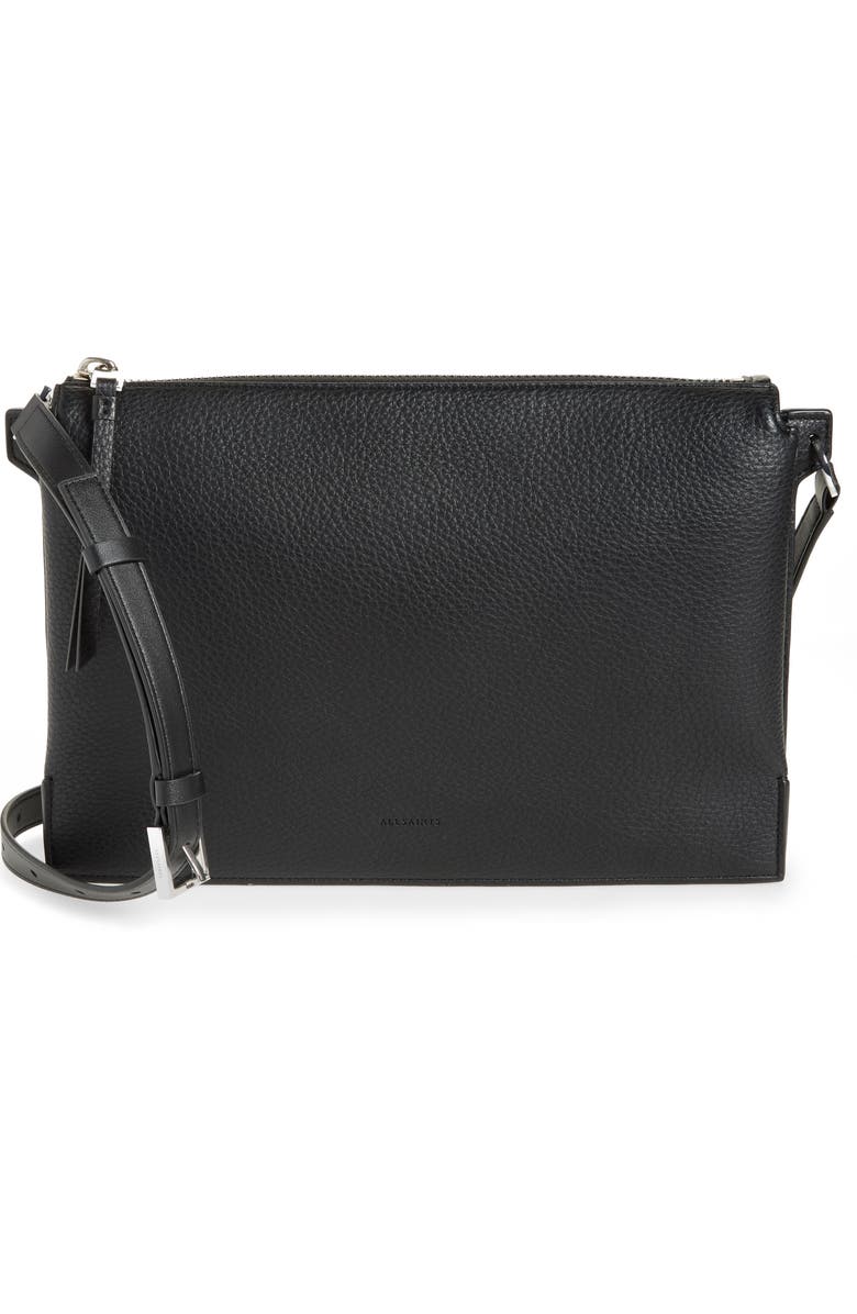 AllSaints Sheringham Leather Shoulder Bag, Main, color,