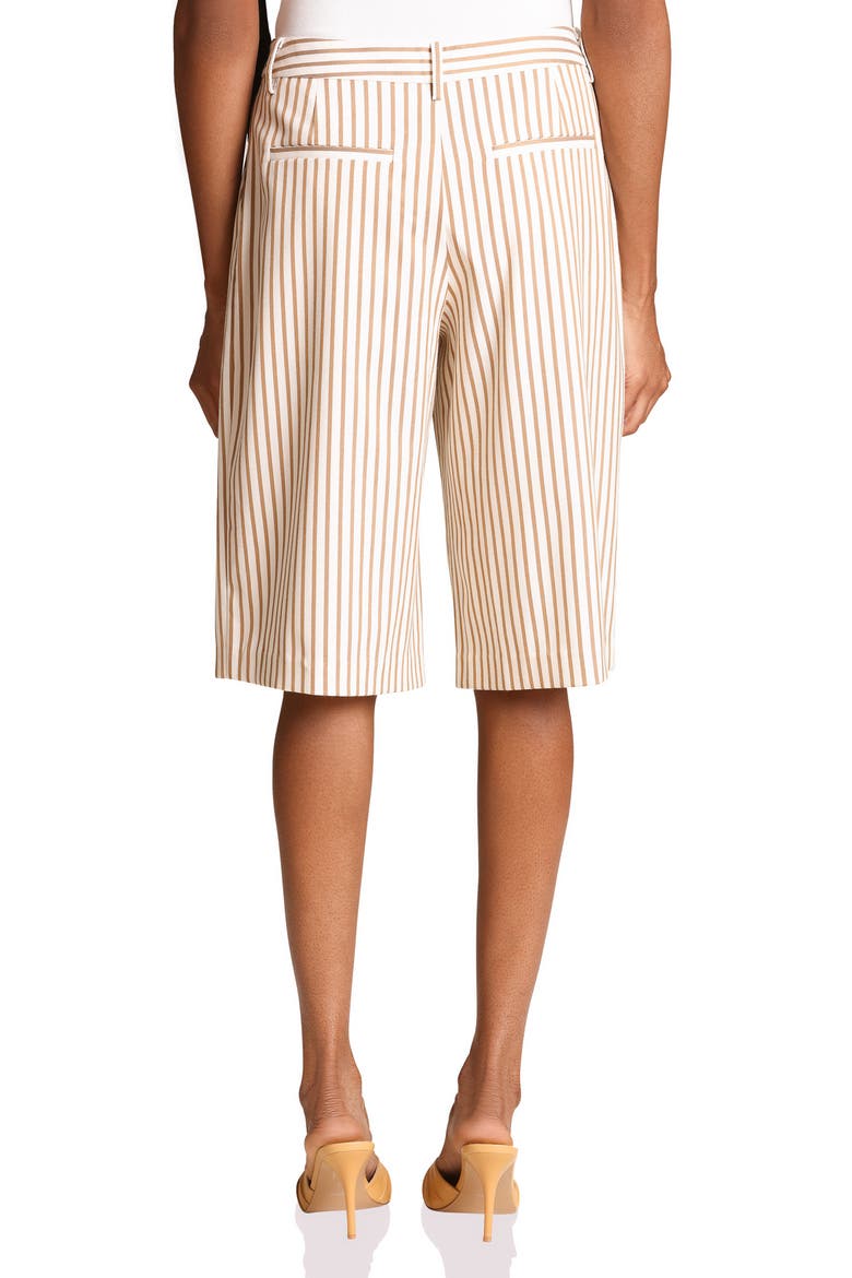Pleated Bermuda Shorts, Alternate, color, CAMEL / CREAM